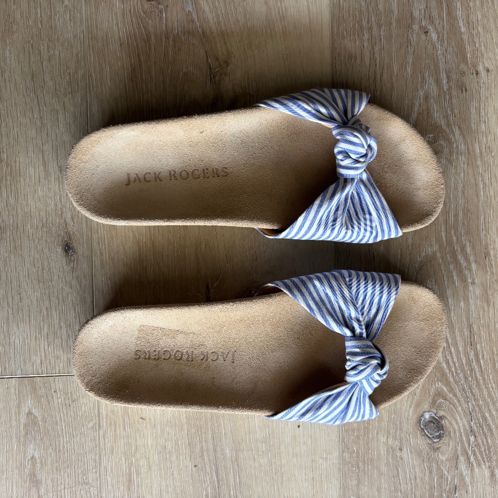 Jack Rogers sandals striped blue 8.5